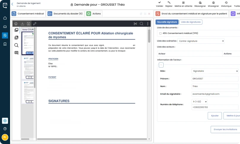 Signature électronique consentement médical